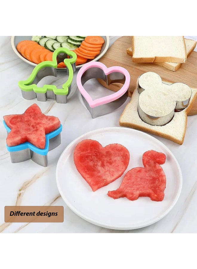 Estrico 12-Piece Sandwich and Cookie Cutter Set, Stainless Steel Shapes for Kids Bento Box, Lunch Making Tools with Animal Designs, Food-Safe Kitchen Accessories - Image 3